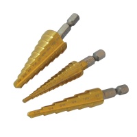 Titanium-Coated HSS Step Drill Set 3pce